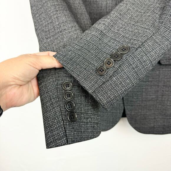 John Varvatos Men's Wool Sport Coat Blazer Office Jacket Grey Pattern Size 36R - Picture 5 of 11